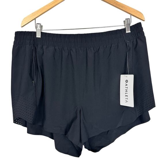 NWT Athleta Women's Hustle 3" Short Sz 1X  Black Running Gym Workout Athleisure - Picture 5 of 11